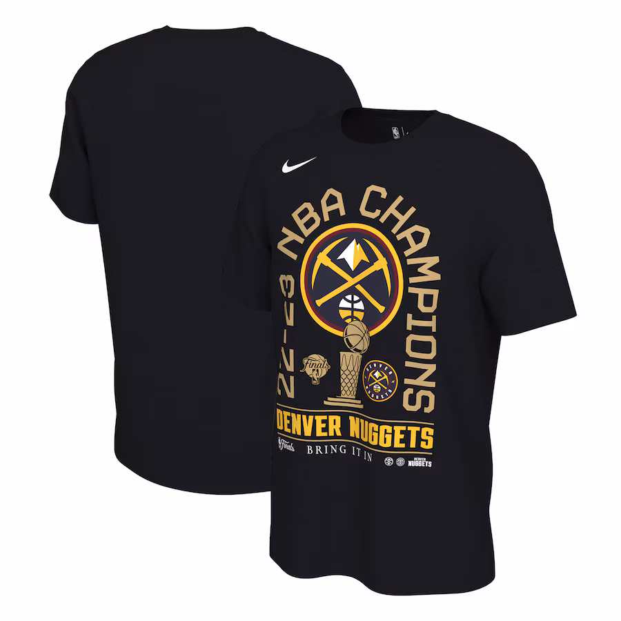 Men's Denver Nuggets Nike Black 2023 NBA Finals Champions Locker Room T-Shirt - Jersey