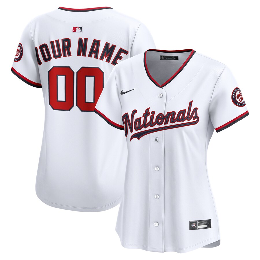 Women's Washington Nationals Nike White Home Limited Custom Jersey - Jersey