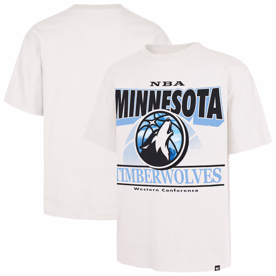 Men's Minnesota Timberwolves  '47 White City Edition Shifty Foundation T-Shirt - Jersey