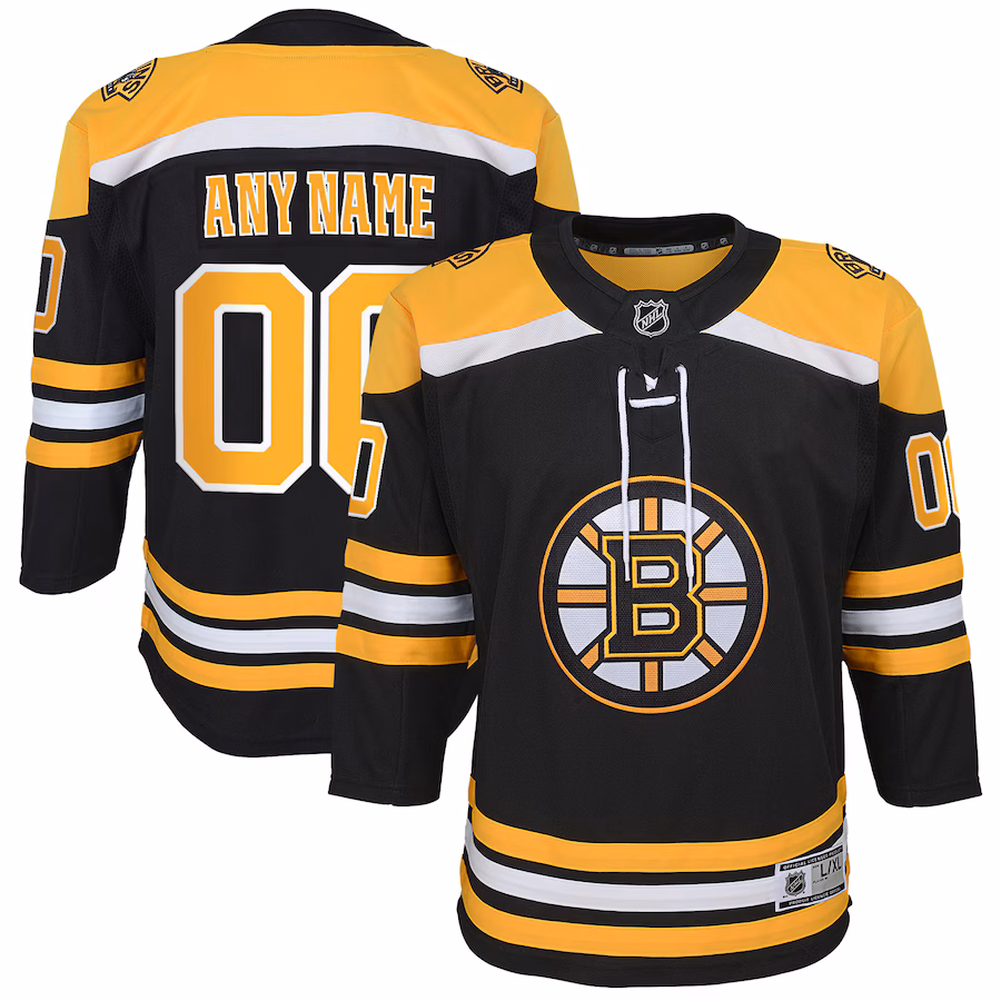 Youth Boston Bruins Black Home Custom Premier Jersey - Jersey