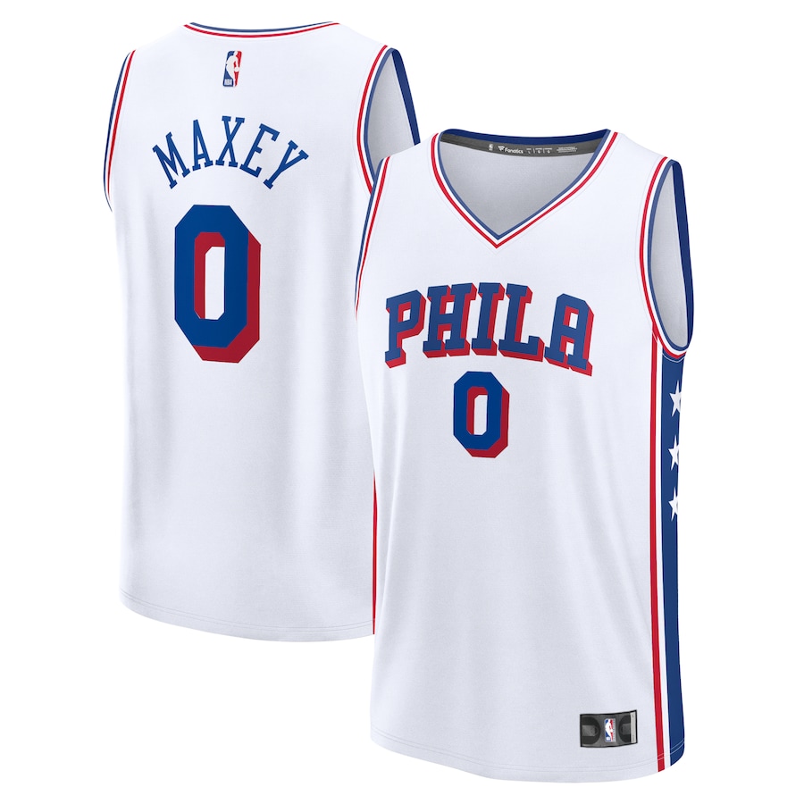 Men's Philadelphia 76ers Tyrese Maxey Fanatics White Fast Break Replica Player Jersey - Association Edition - Jersey