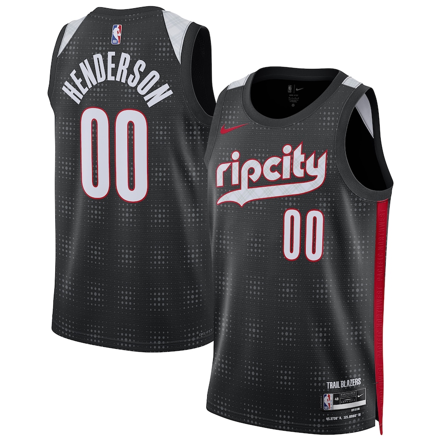 Unisex Portland Trail Blazers Scoot Henderson Nike Black 2024/25 Swingman Player Jersey - City Edition - Jersey