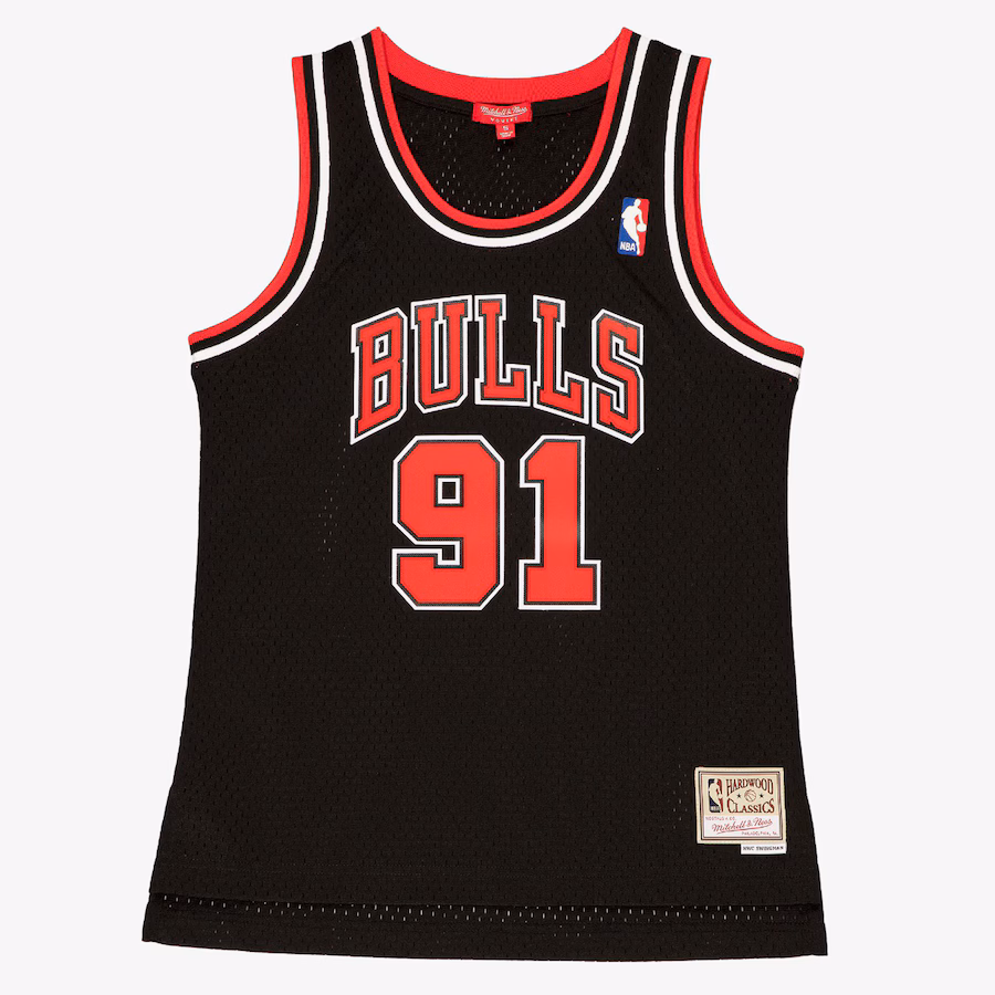 Women's Chicago Bulls Dennis Rodman Black 1997/98 Hardwood Classics Swingman Jersey - Jersey