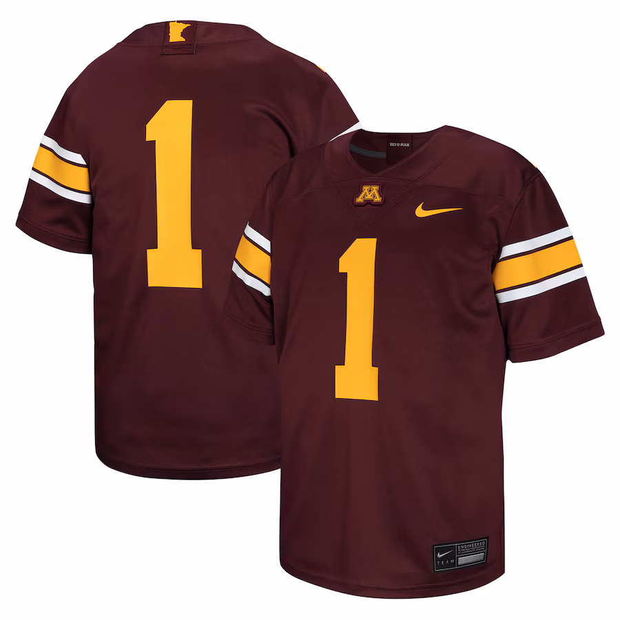 Youth Nike #1 Maroon Minnesota Golden Gophers Untouchable Football Jersey - Jersey
