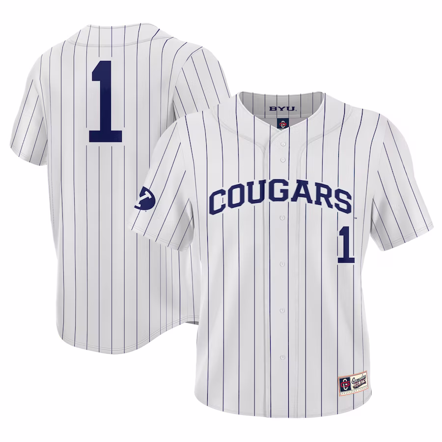#1 BYU Cougars GameDay Greats Youth Lightweight Baseball Jersey - White - Jersey