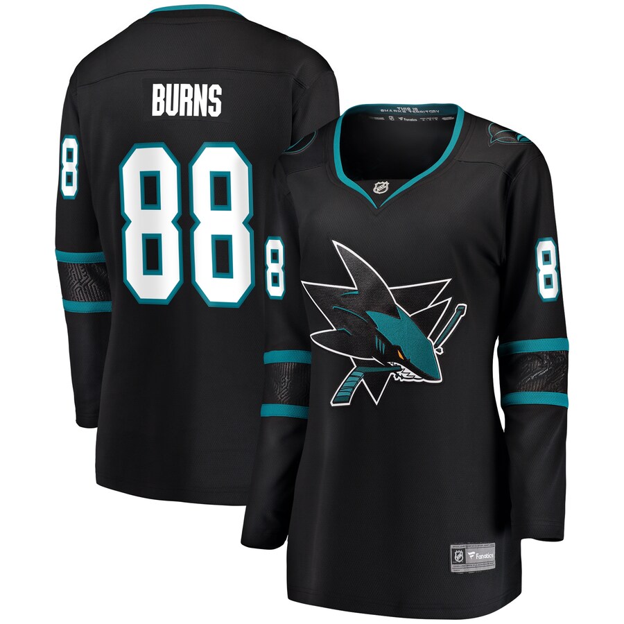 Women's San Jose Sharks Brent Burns Fanatics Branded Black Alternate Breakaway Player Jersey - Jersey