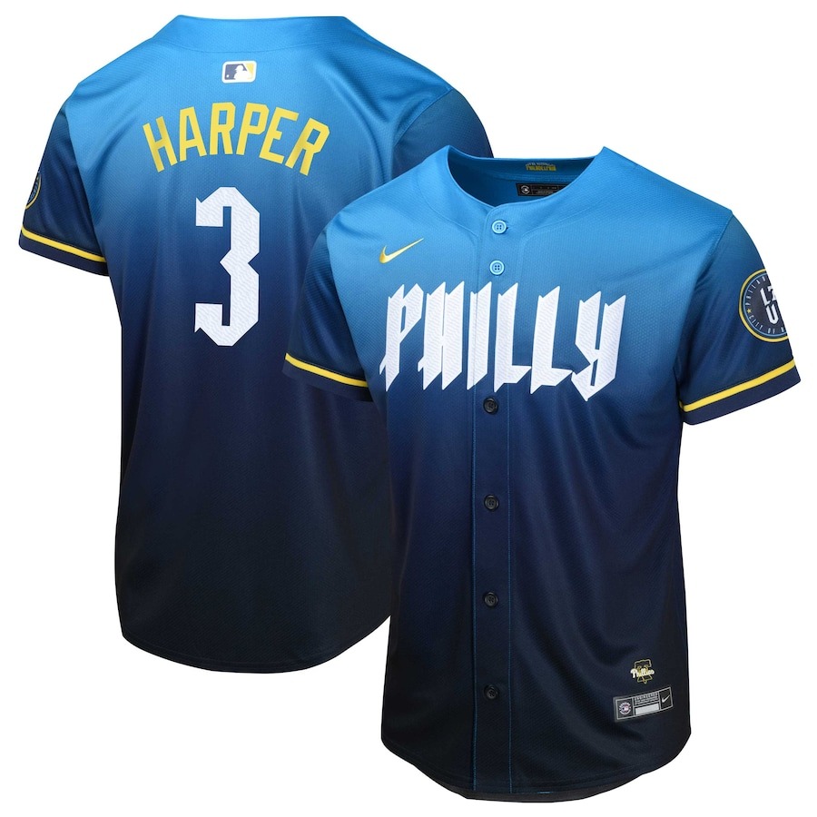 Youth Philadelphia Phillies Bryce Harper Nike Blue 2024 City Connect Limited Player Jersey - Jersey