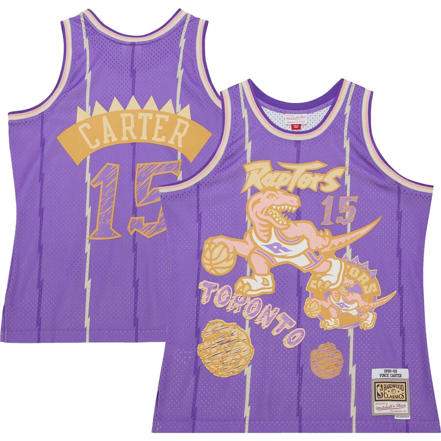 Men's Toronto Raptors Vince Carter Mitchell & Ness Purple 1998/99 Swingman Sidewalk Sketch Jersey - Jersey