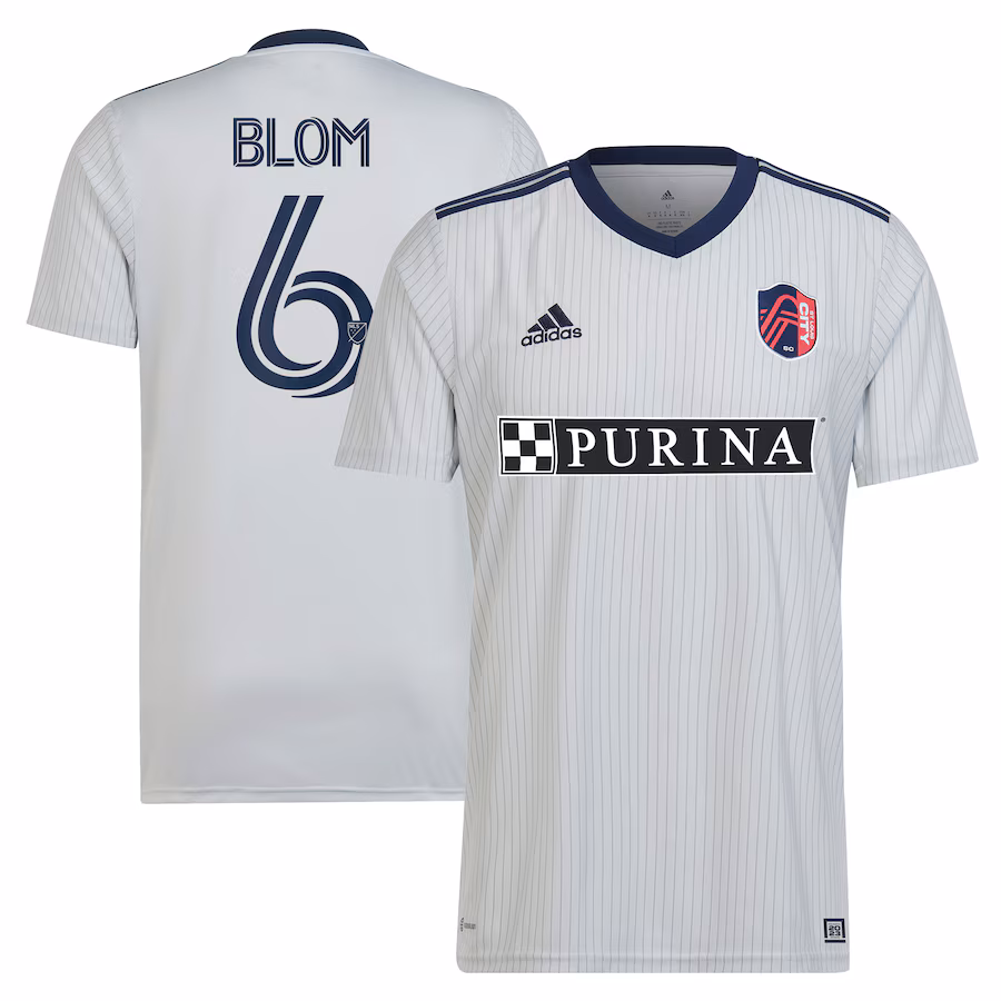Men's St. Louis City SC Njabulo Blom adidas Gray 2023 The Spirit Kit Replica Jersey - Jersey
