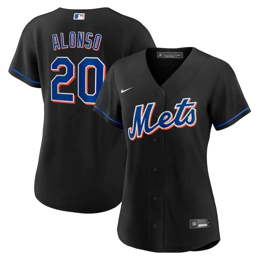 Women's New York Mets Pete Alonso Nike Black 2022 Alternate Replica Player Jersey - Jersey