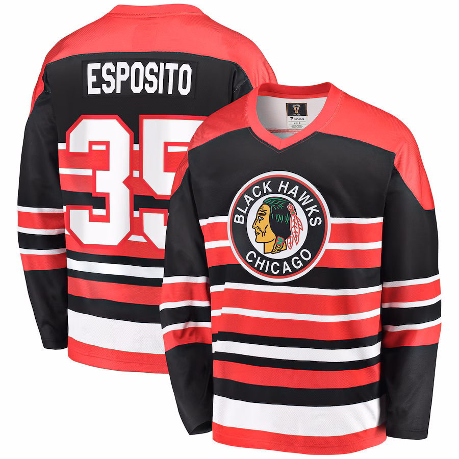 Men's Chicago Blackhawks Tony Esposito Fanatics Red Premier Breakaway Retired Player Jersey - Jersey