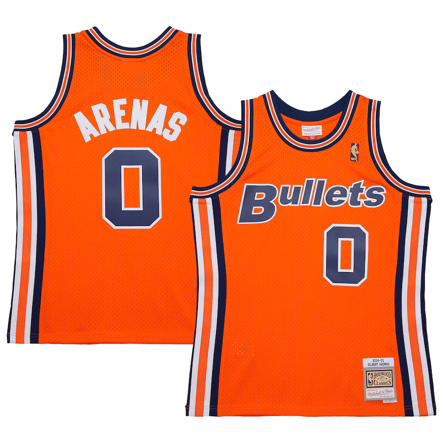 Men's Washington Bullets Gilbert Arenas Mitchell & Ness Orange 2004/05 Hardwood Classics Swingman Jersey - Jersey
