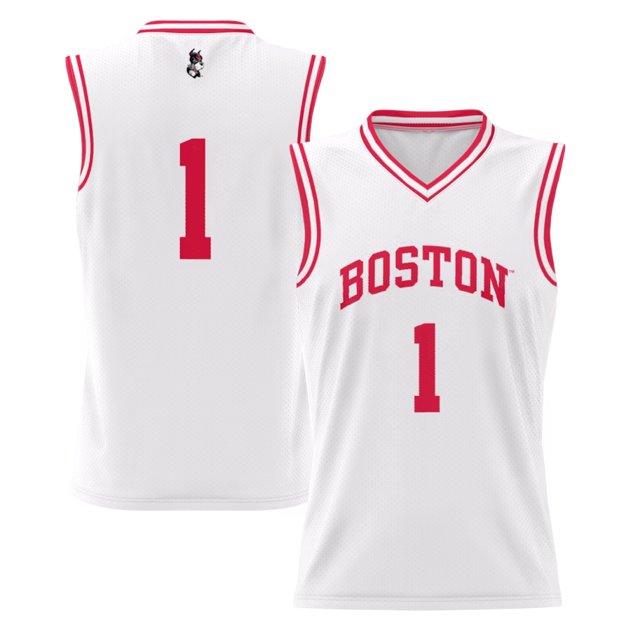 #1 Boston University GameDay Greats Youth Lightweight Basketball Jersey - White - Jersey
