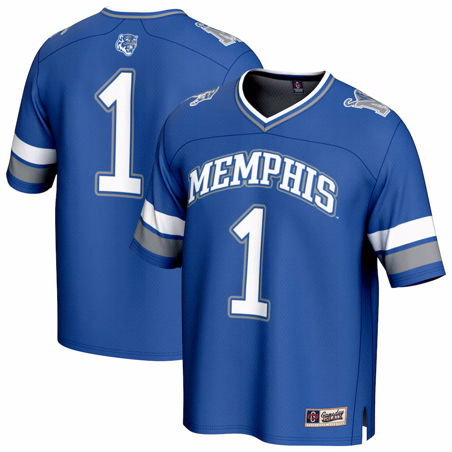 Youth GameDay Greats #1 Royal Memphis Tigers Collegiate Football Fashion Jersey - Jersey