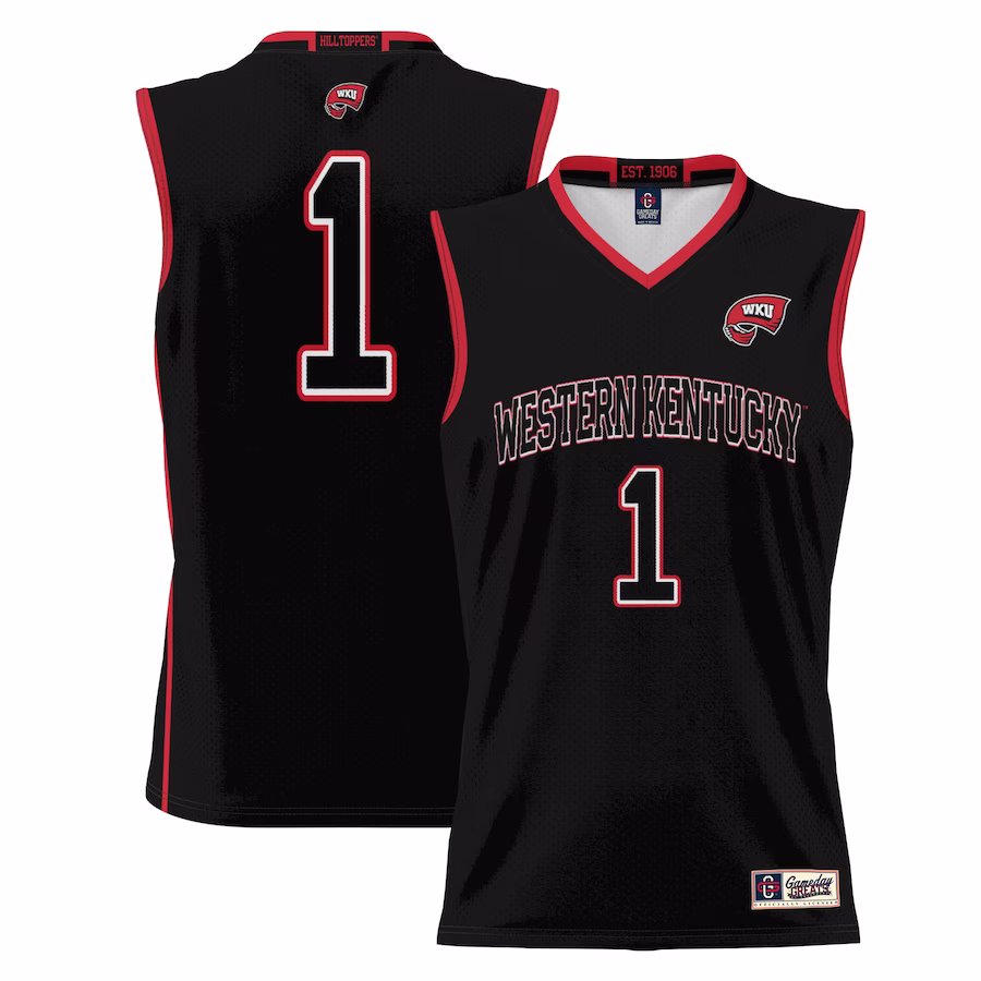 #1 Western Kentucky Hilltoppers GameDay Greats Youth Lightweight Basketball Jersey - Black - Jersey