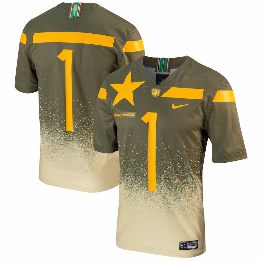 #1 Army Black Knights Nike 1st Armored Division Old Ironsides Untouchable Football Jersey - Olive - Jersey