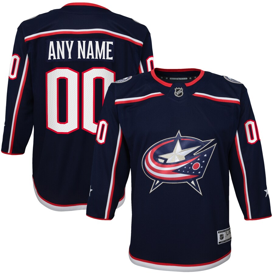 Youth Columbus Blue Jackets Navy Home Premier Custom Jersey - Jersey