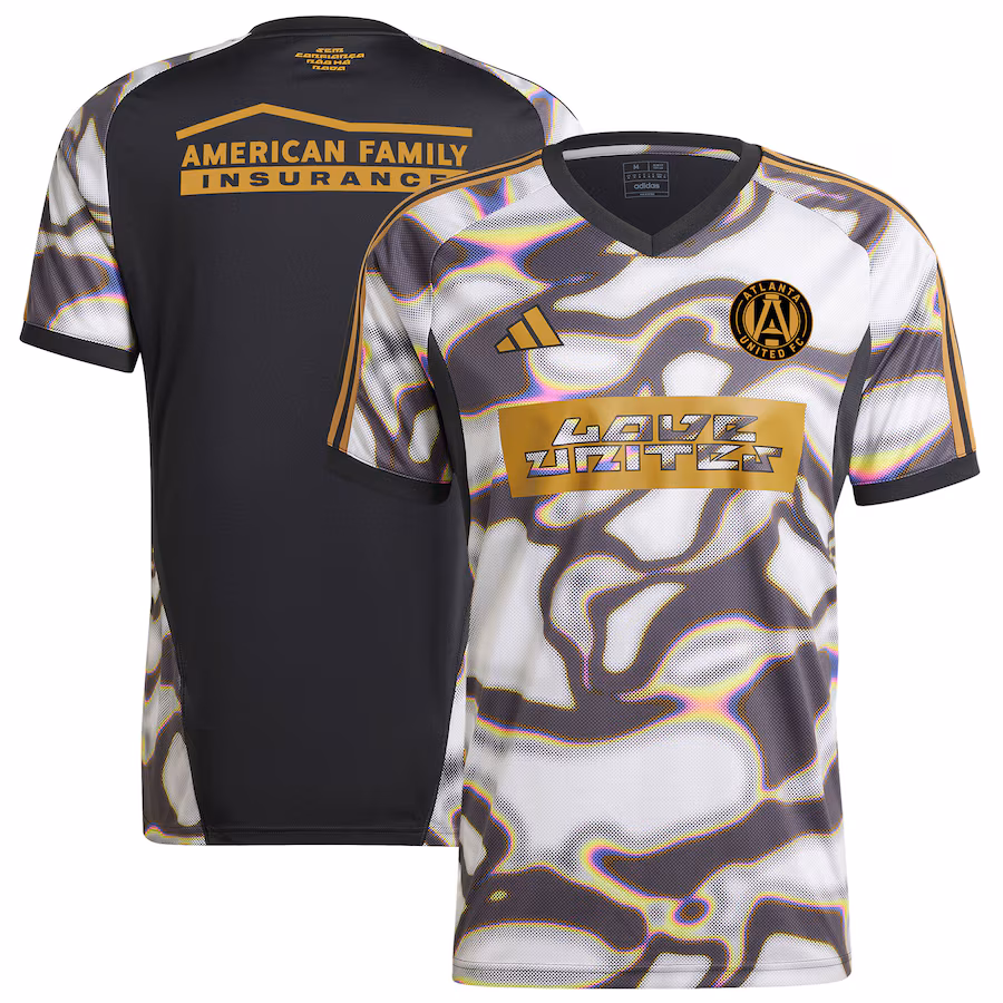 Men's Atlanta United FC adidas Black 2024 Pride Pre-Match Top - Jersey