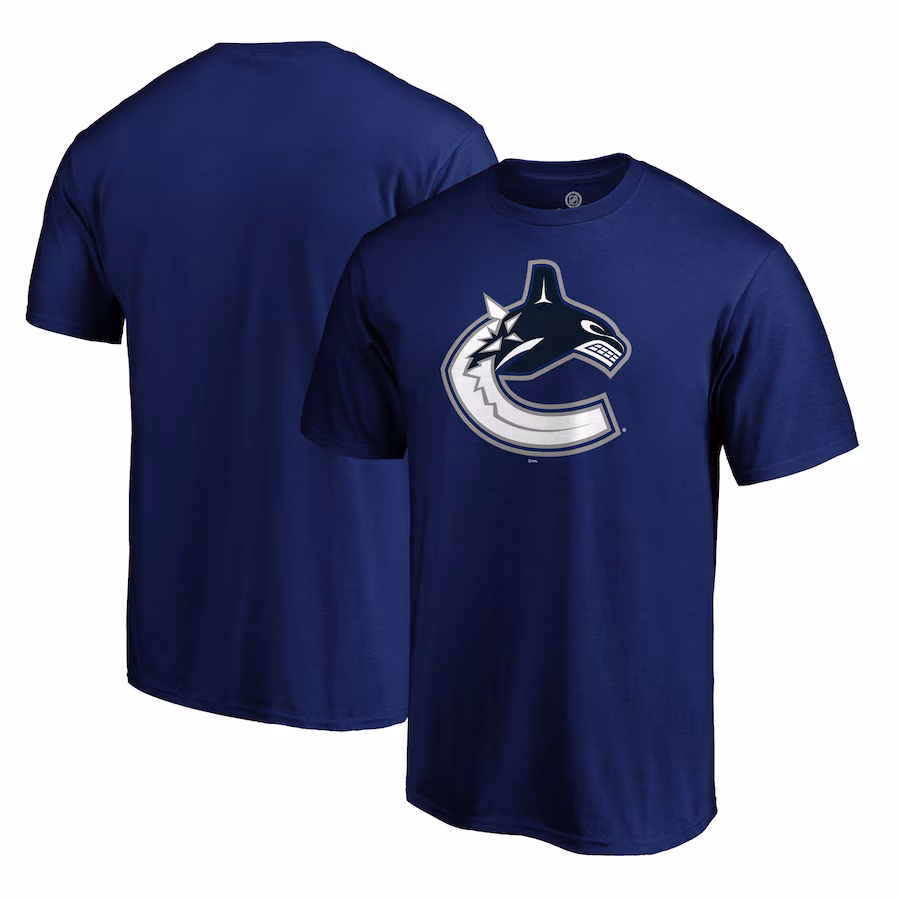 Men's Vancouver Canucks Royal Primary Logo Short Sleeve T-Shirt - Jersey