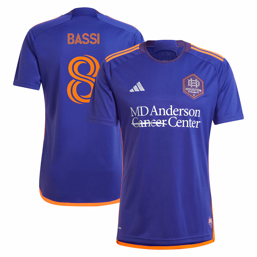 Men's Houston Dynamo FC Amine Bassi adidas Purple 2024 Still Holdin' Replica Player Jersey - Jersey