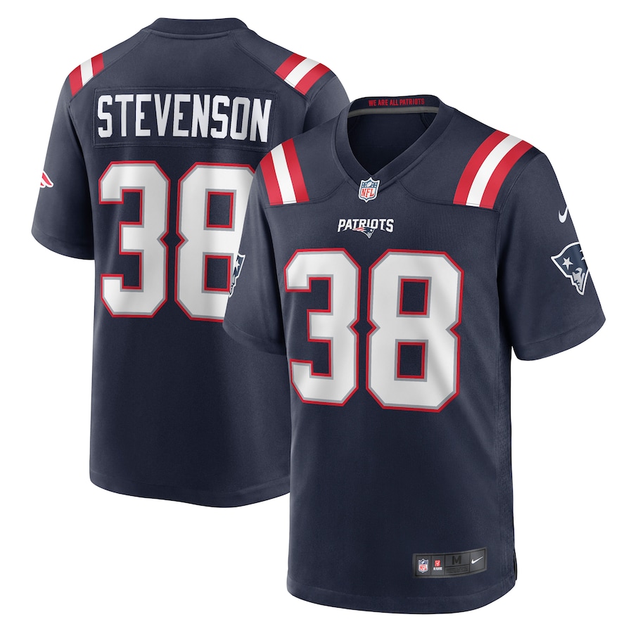 Men's New England Patriots Rhamondre Stevenson Nike Navy Game Jersey - Jersey