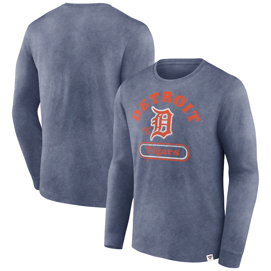 Men's Detroit Tigers Fanatics Navy Circus Catch Long Sleeve T-Shirt - Jersey