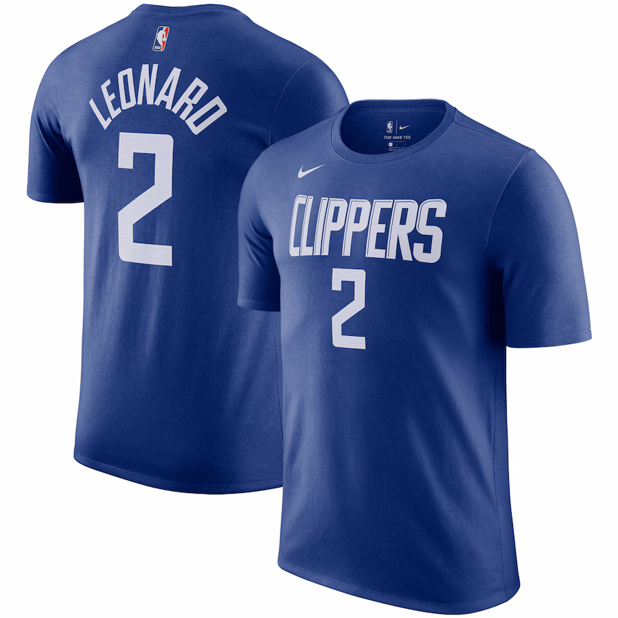 Men's LA Clippers Kawhi Leonard Nike Royal Name & Number T-Shirt - Jersey