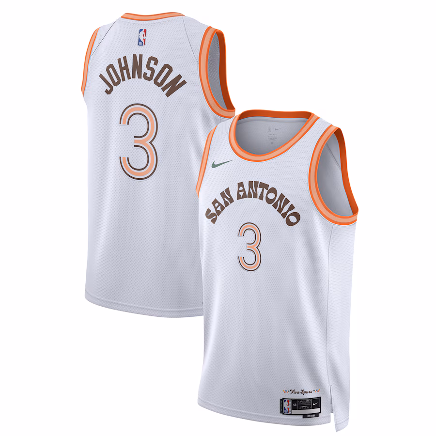 Unisex San Antonio Spurs Keldon Johnson Nike White 2023/24 Swingman Jersey - City Edition - Jersey