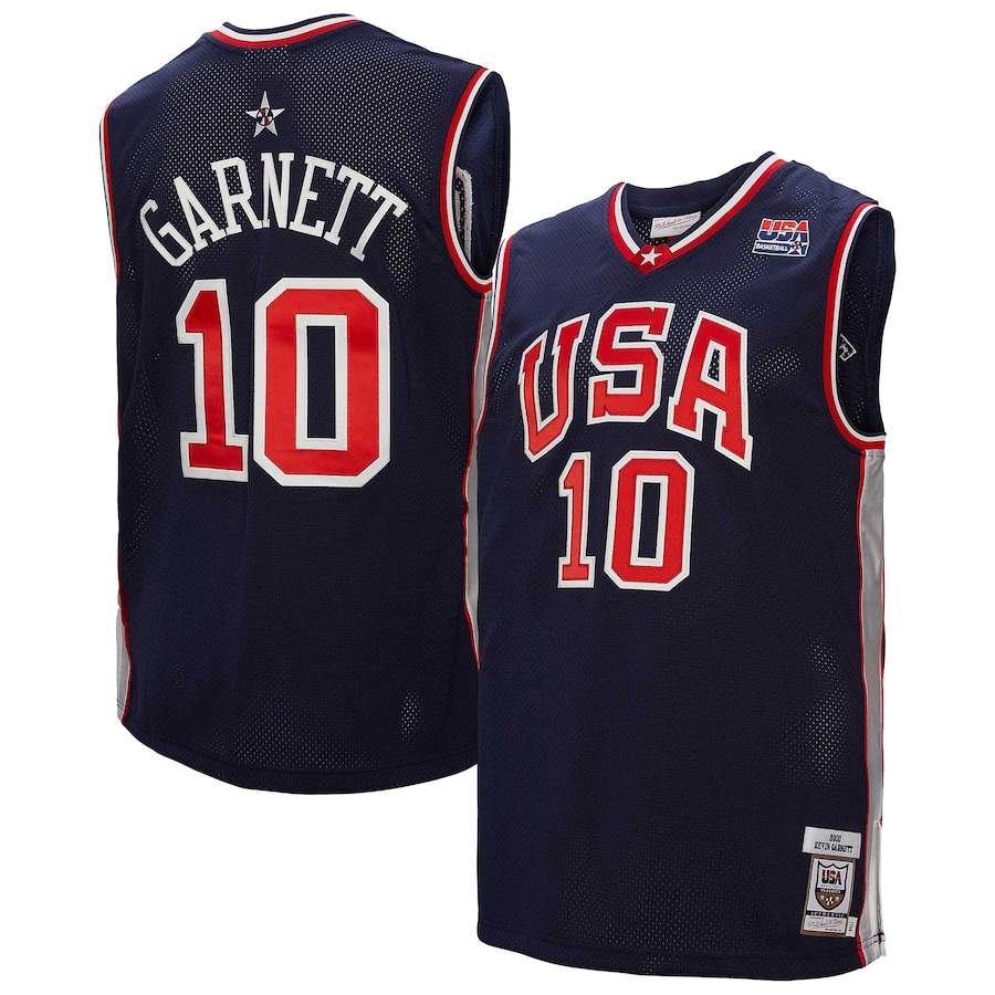 Men's USA Basketball Kevin Garnett Mitchell & Ness Navy 2000 Authentic Jersey - Jersey