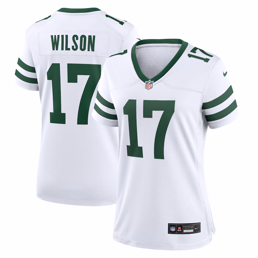 Women's New York Jets Garrett Wilson Nike Legacy White Game Jersey - Jersey