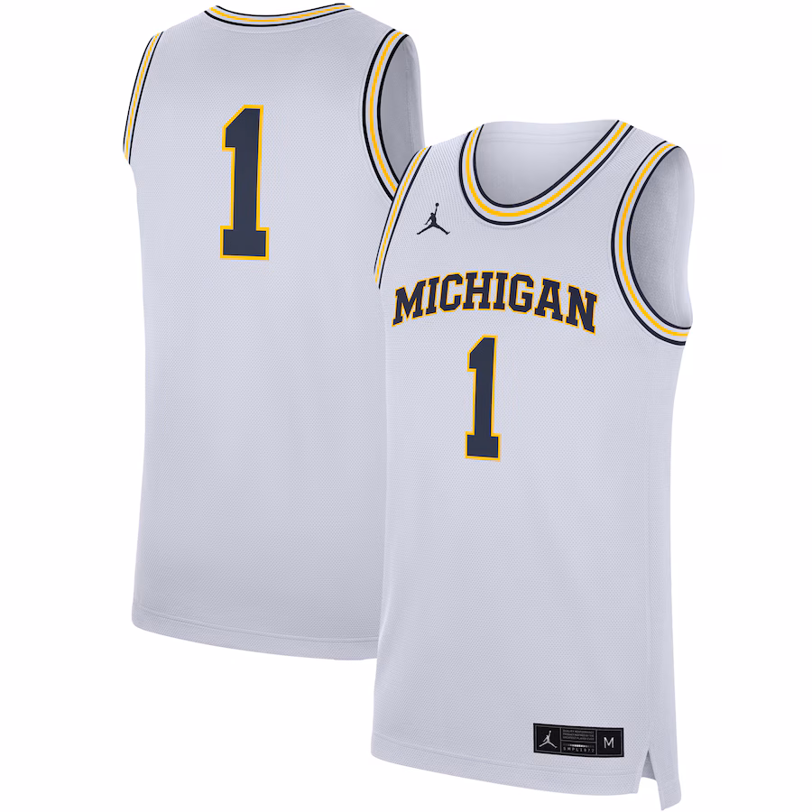 Men's Jordan Brand White Michigan Wolverines Replica Jersey - Jersey