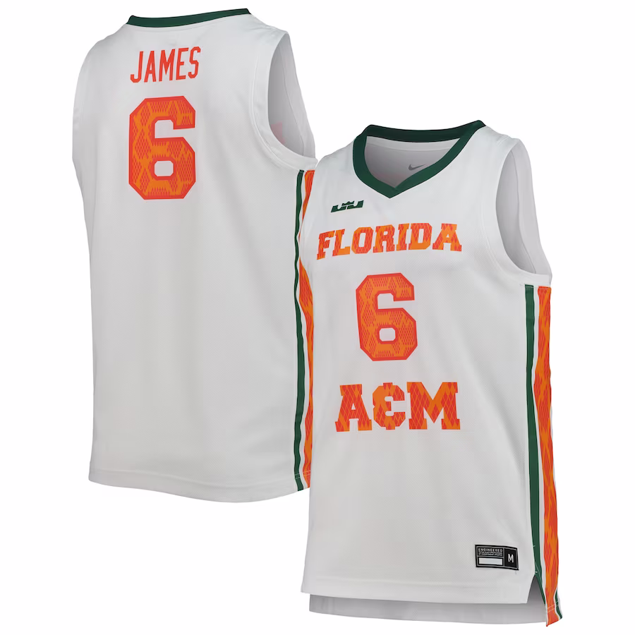 Florida A&M Rattlers Nike x LeBron James Replica Basketball Jersey - White - Jersey