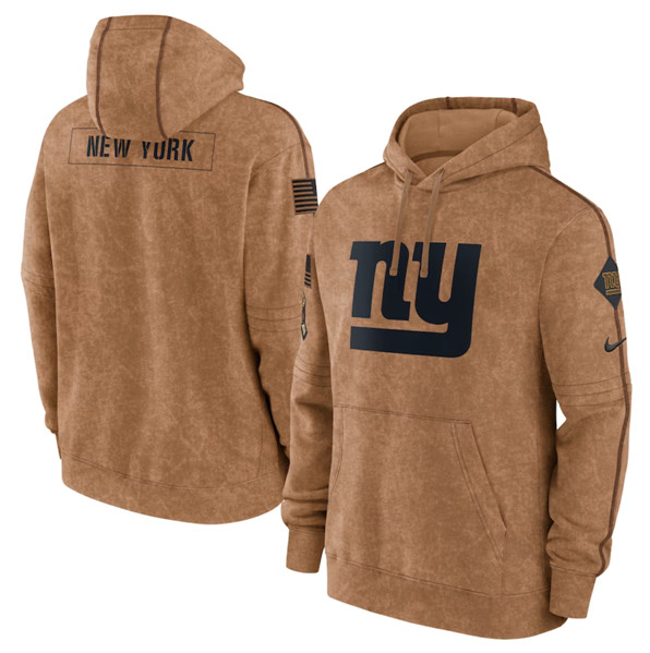 Men's New York Giants 2023 Brown Salute to Service Pullover Hoodie - Jersey