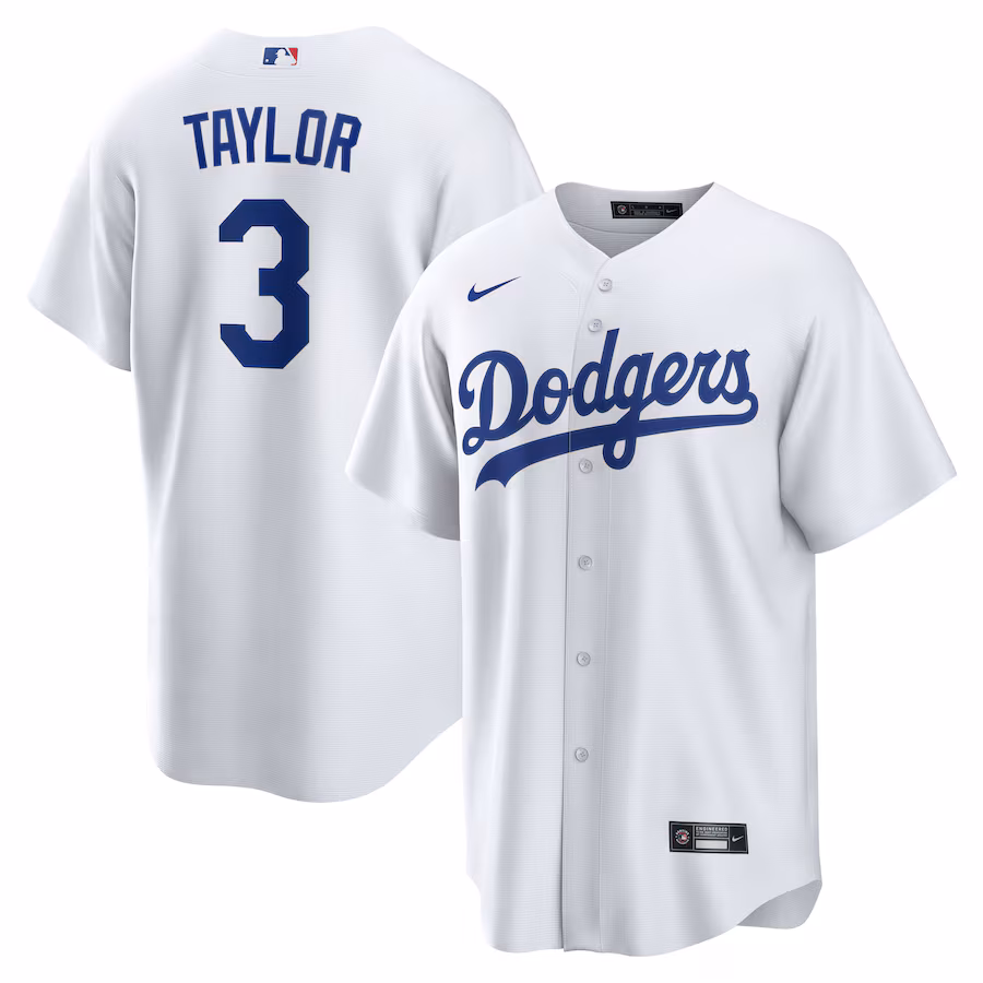 Men's Los Angeles Dodgers Chris Taylor Nike White Replica Player Jersey - Jersey