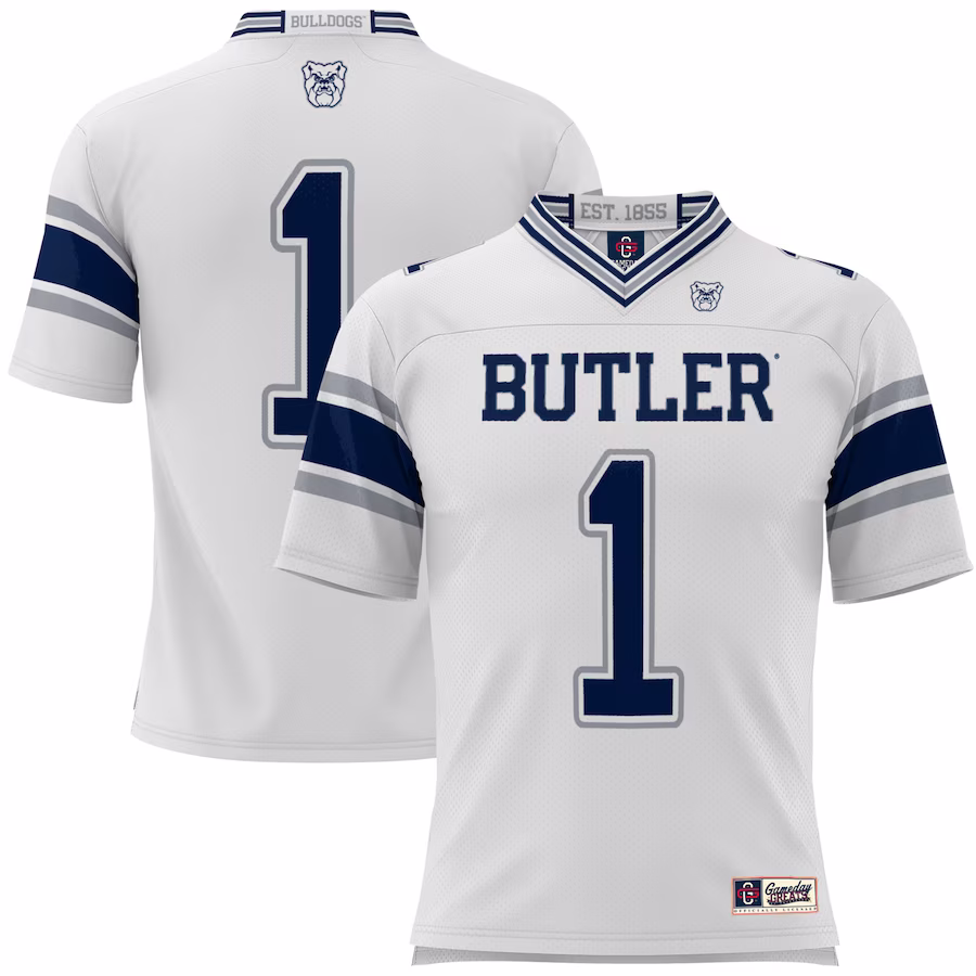 #1 Butler Bulldogs GameDay Greats Football Jersey - White - Jersey