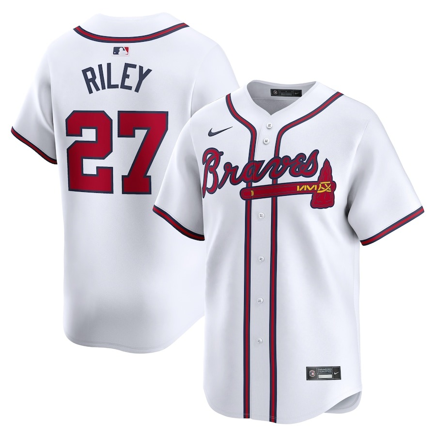 Men's Atlanta Braves Austin Riley Nike White Home Limited Player Jersey - Jersey