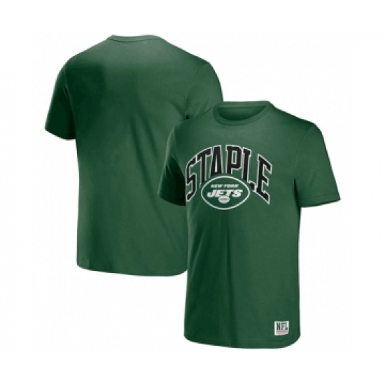Men's New York Jets x Staple Green Logo Lockup T-Shirt - Jersey
