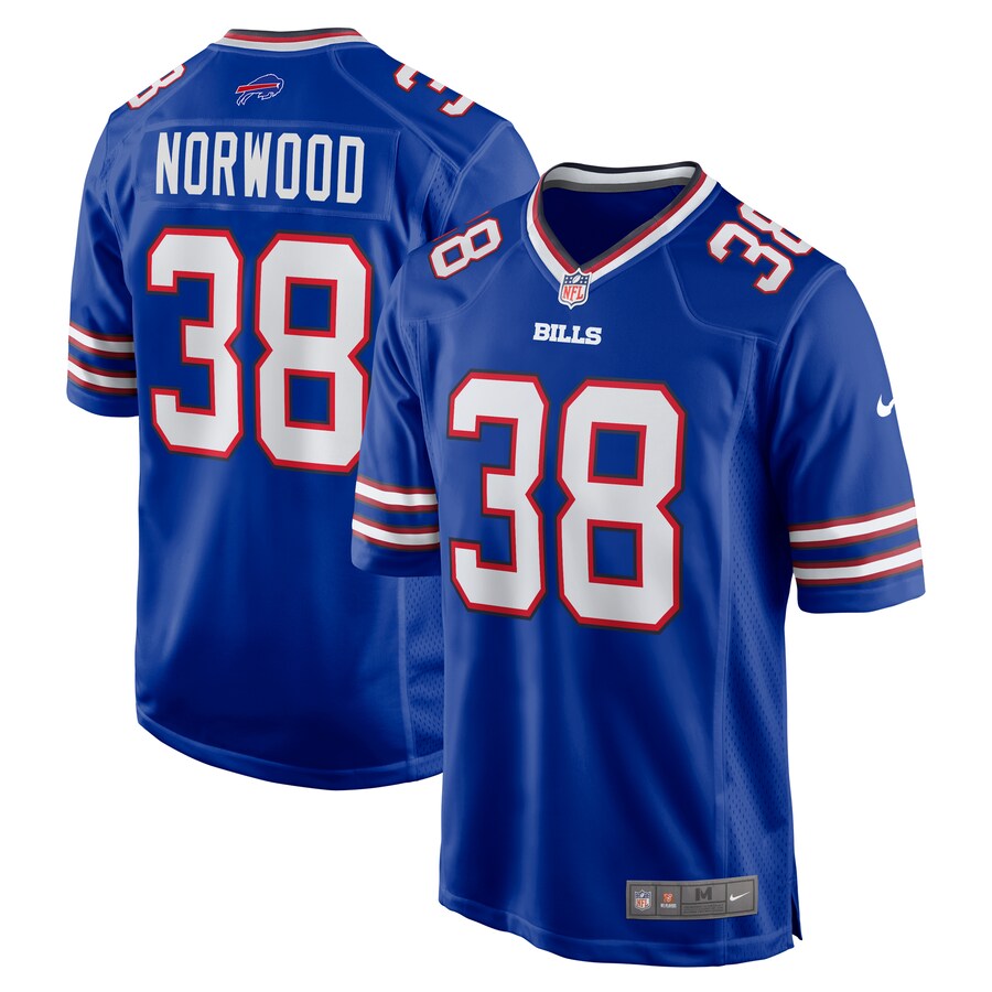 Men's Buffalo Bills Tre Norwood Nike  Royal Team Game Jersey - Jersey