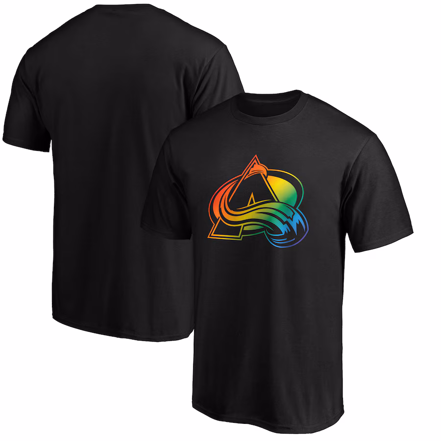 Men's Colorado Avalanche Black Team Pride Logo T-Shirt - Jersey