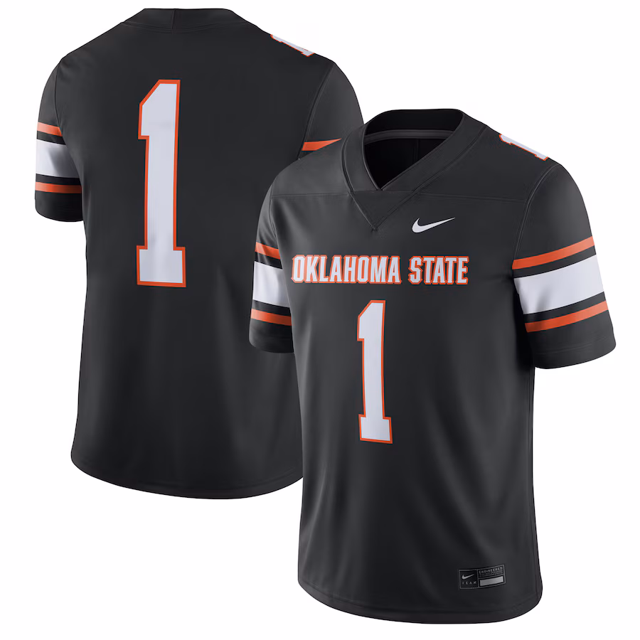 Men's Nike #1 Black Oklahoma State Cowboys Game Jersey - Jersey