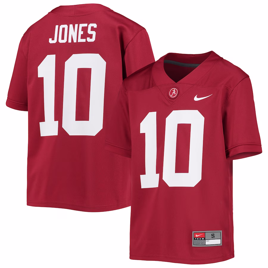 Mac Jones Alabama Crimson Tide Nike Youth Alumni Jersey - Crimson - Jersey