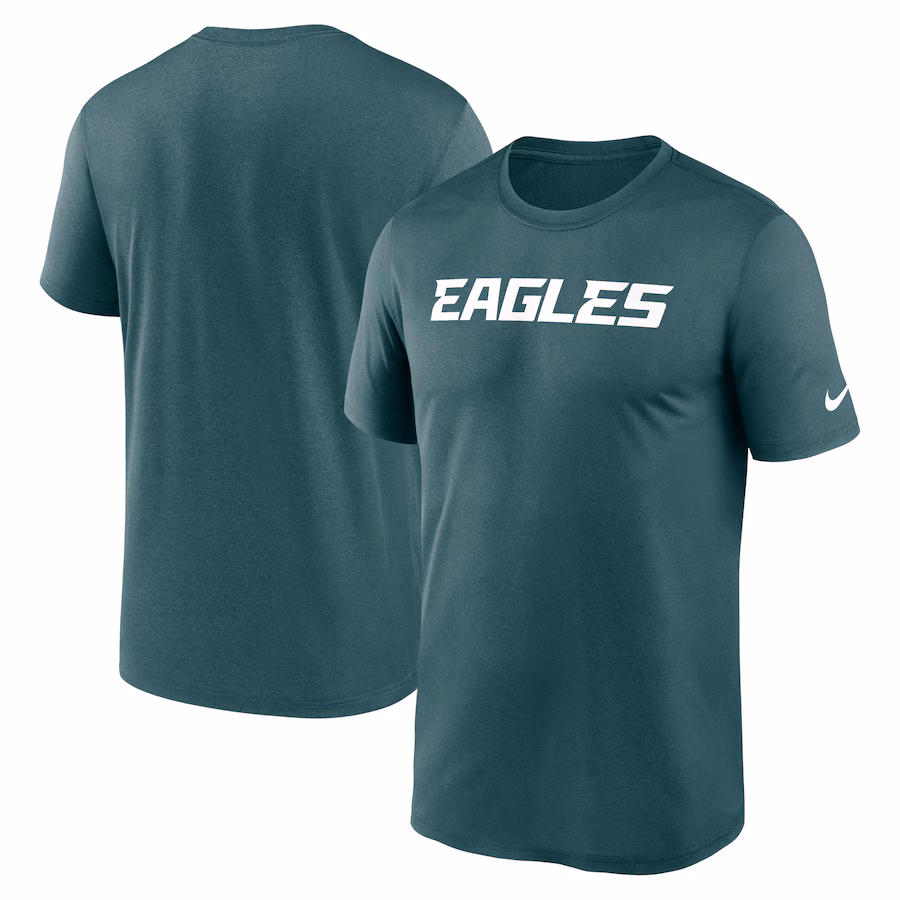 Men's Philadelphia Eagles Nike Midnight Green Primetime Legend Wordmark Performance T-Shirt - Jersey