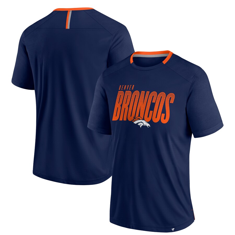 Men's Denver Broncos Fanatics Navy Defender Fade Slant T-Shirt - Jersey