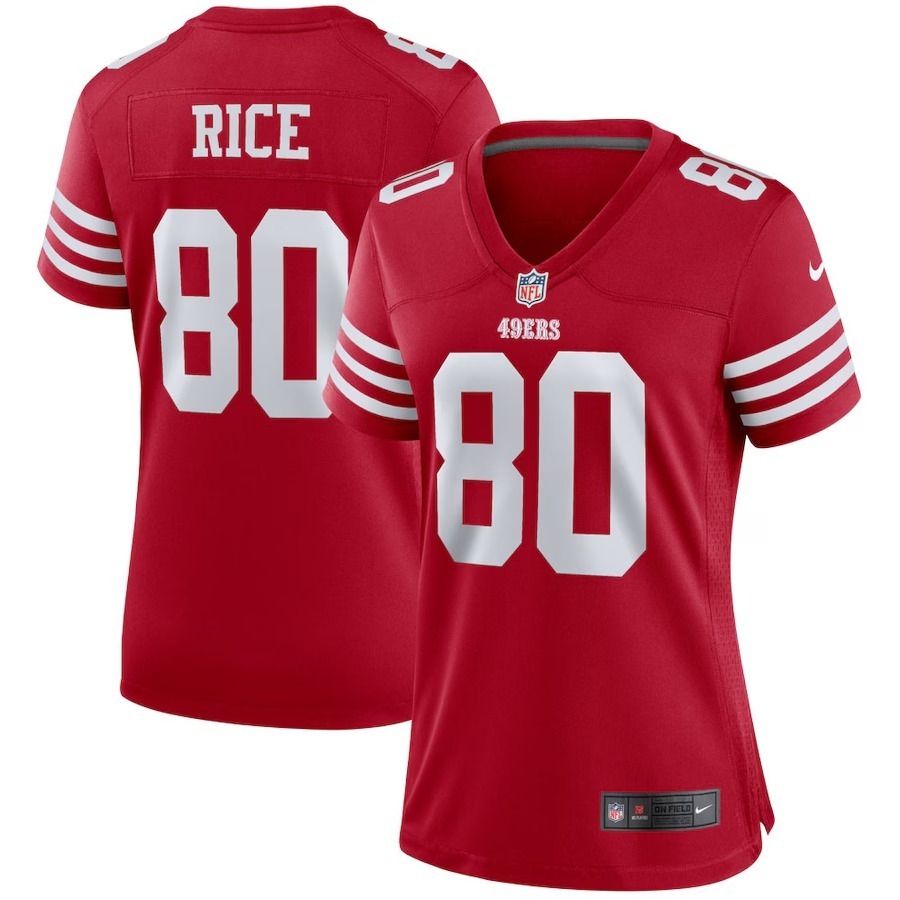 Women's San Francisco 49ers Jerry Rice Nike Scarlet Retired Player Game Jersey - Jersey