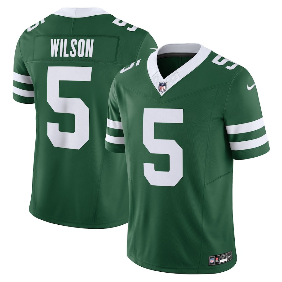 Men's New York Jets Garrett Wilson Nike Legacy Green Vapor F.U.S.E. Limited Jersey - Jersey