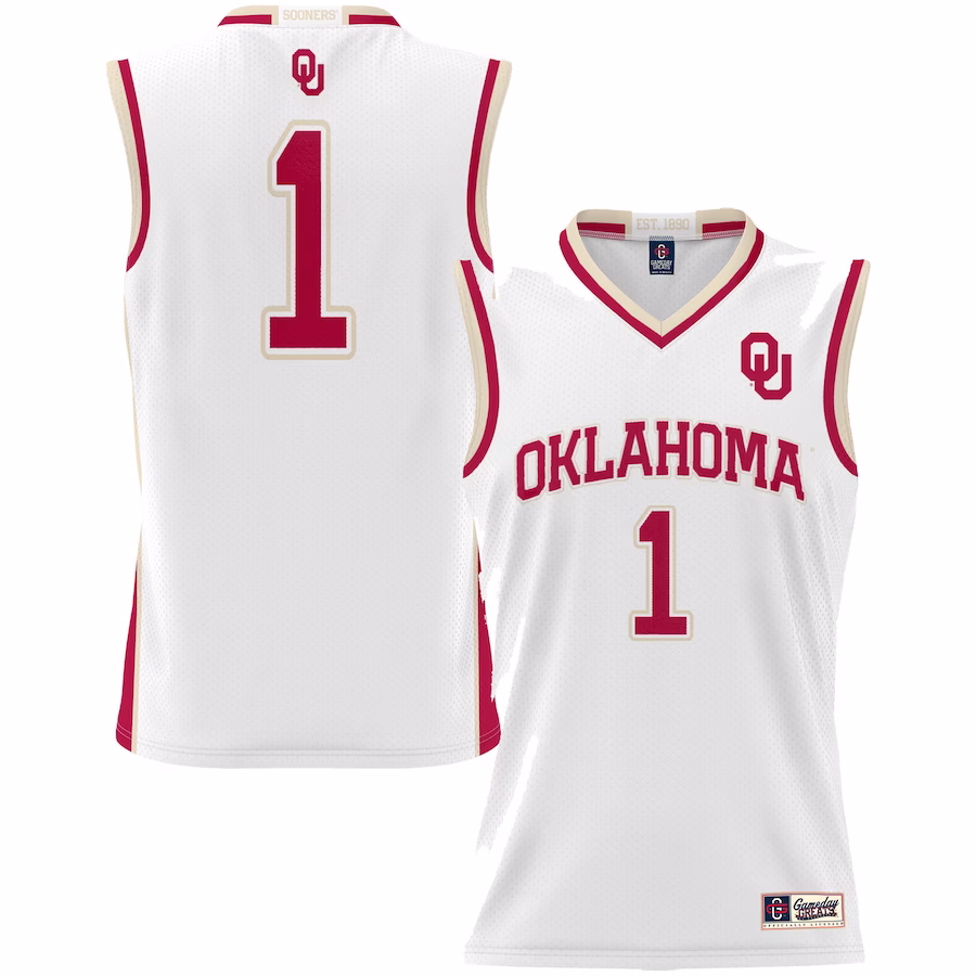 #1 Oklahoma Sooners GameDay Greats Youth Lightweight Basketball Jersey - White - Jersey