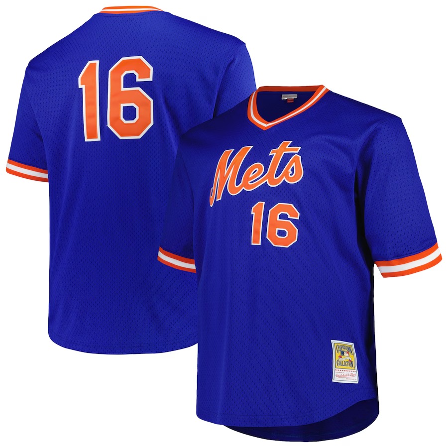 Men's New York Mets Dwight Gooden Profile Royal Big & Tall Cooperstown Collection Mesh Batting Practice Jersey - Jersey