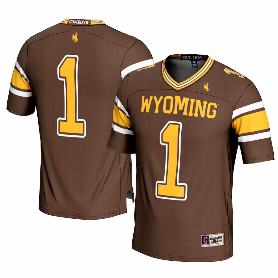 Youth GameDay Greats #1 Brown Wyoming Cowboys Football Jersey - Jersey