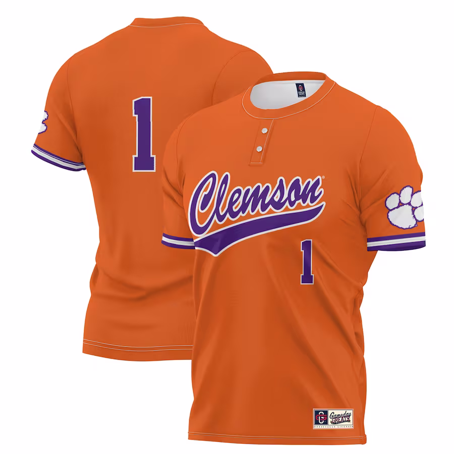 #1 Clemson Tigers GameDay Greats Youth Lightweight Softball Jersey - Orange - Jersey