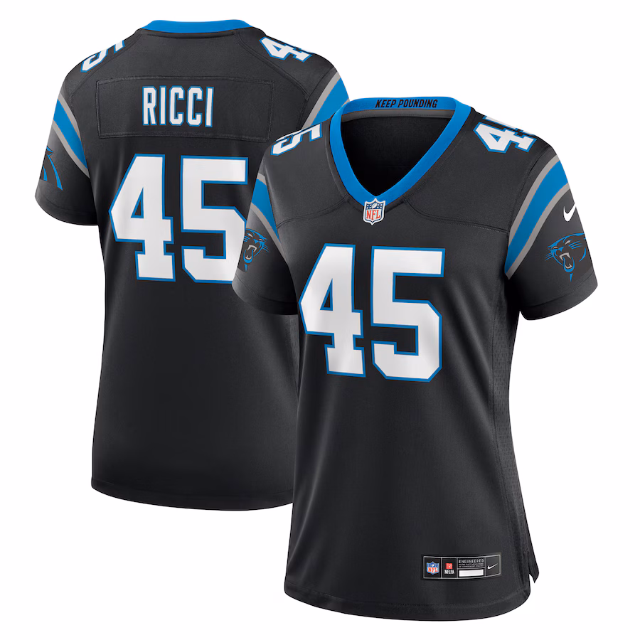 Women's Carolina Panthers Giovanni Ricci Nike Black Team Game Jersey - Jersey